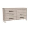 Tuhome Hms 6 Drawer Double Dresser, Four Legs, Superior Top, Six Drawers, Light Gray CZB7666